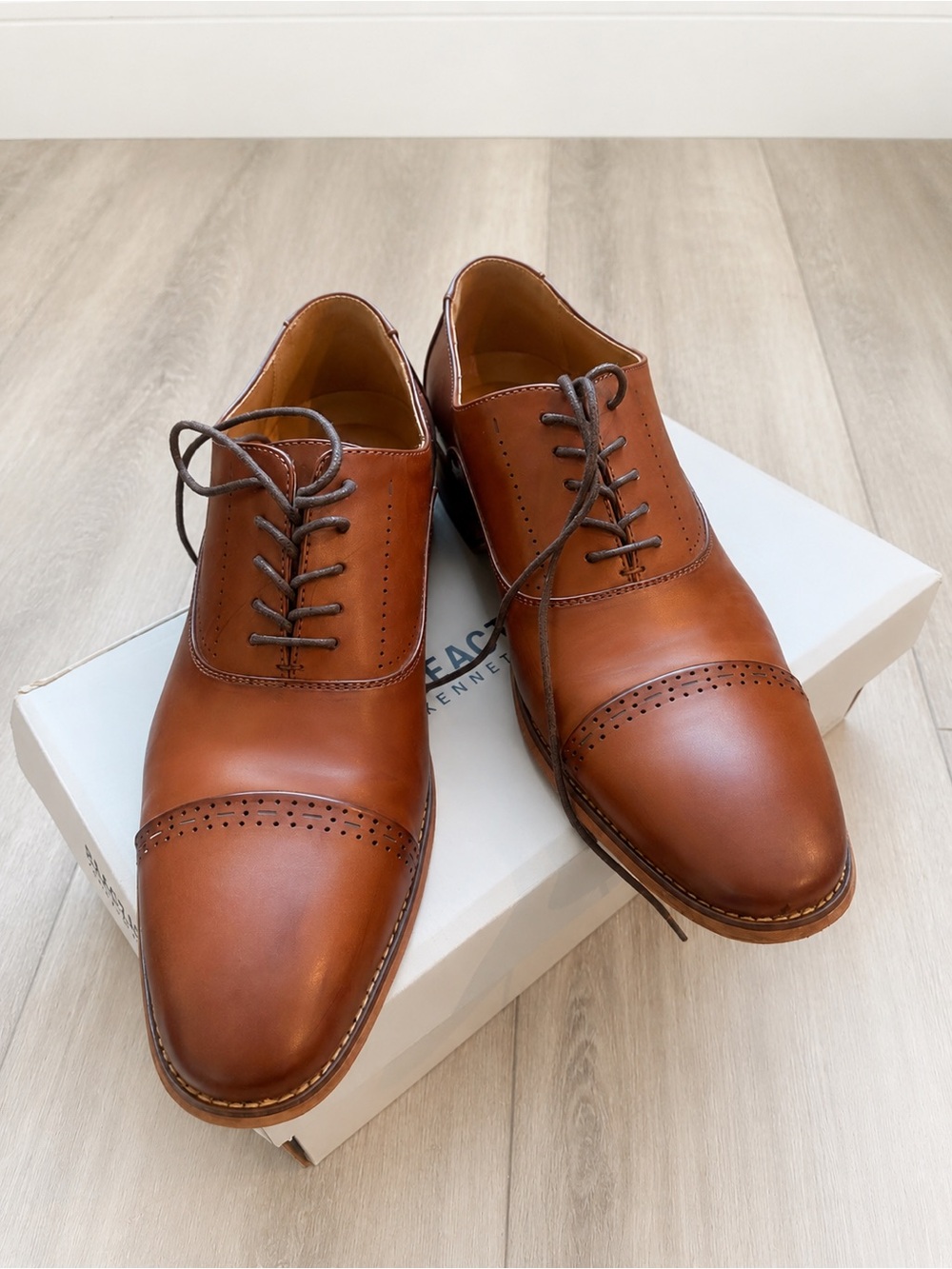 Kenneth Cole Reaction Shoes Men’s 11.5 Cognac Blake Cap Toe Oxford